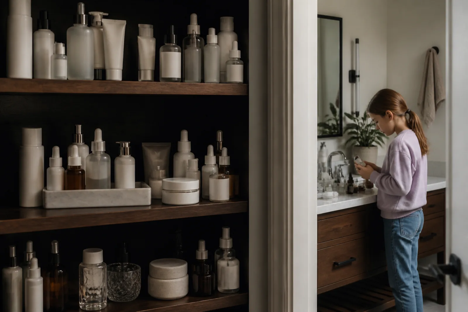 Editorial image for The Bathroom Shelf Became a Stage. Skincare Needed One More Than Makeup Ever Did..